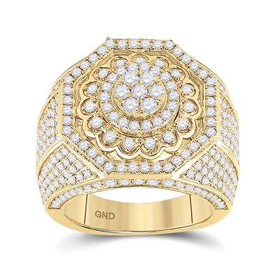 14K Gold 3.5 Carat Diamond Octagon Ring