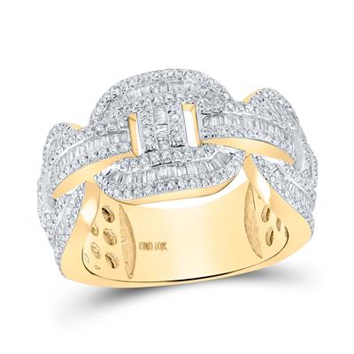 10K Gold 1.5 Carat Baguette Diamond Gucci Ring