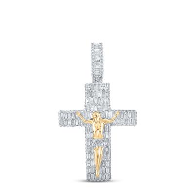 14K Gold 3.88 Carat Diamond Crucifix Pedant