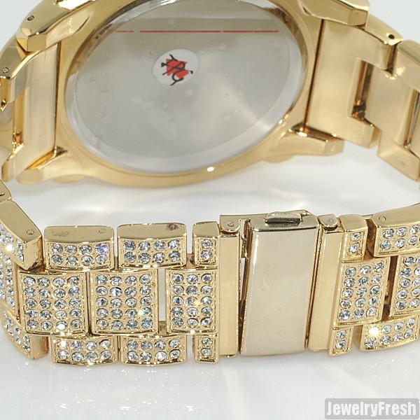 Gold Jumbo Chrono Full Iced Mens Hip Hop Watch