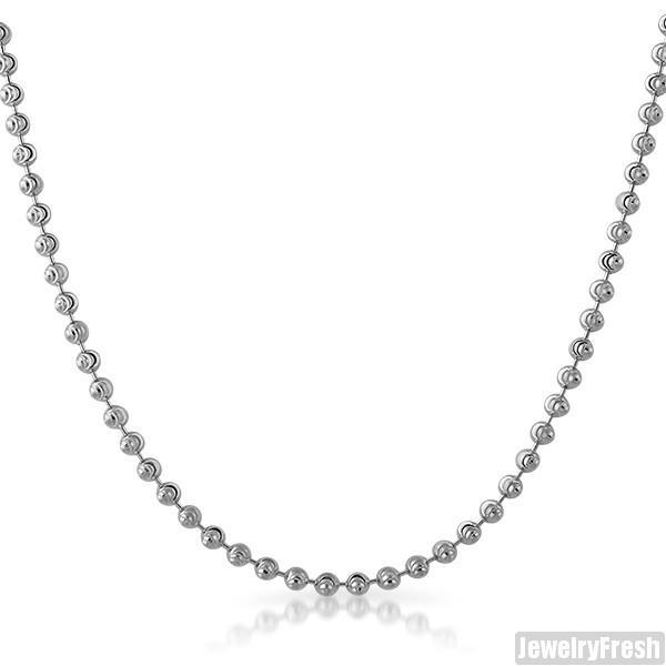 3mm 925 Sterling Silver Moon Cut Bead Chain
