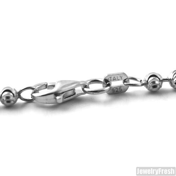 3mm 925 Sterling Silver Moon Cut Bead Chain