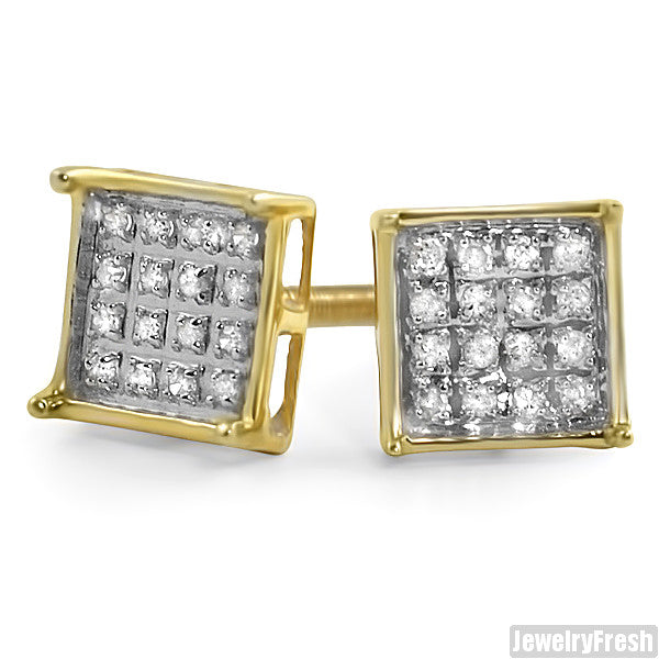 Vermeil Genuine Diamond 0.10ct Box Earrings