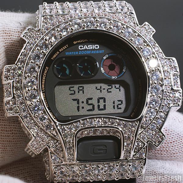 Casio G-Shock/G Shock 6900 White Lab Simulate Diamond White G/P Watch Bezel  Men