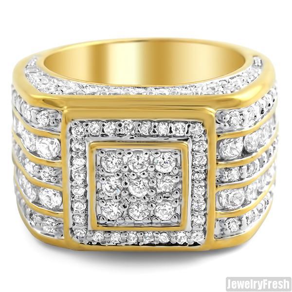 5 Carat CZ Superbowl Ring Gold 925 Silver