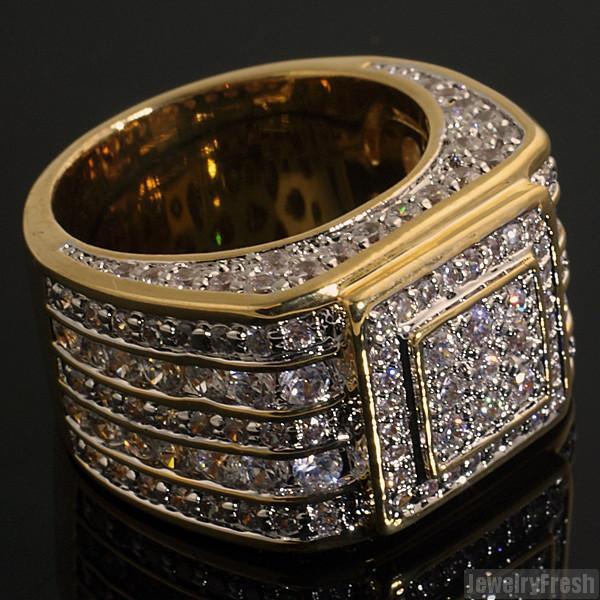 Custom 5 Carat CZ Superbowl Ring Gold Finish