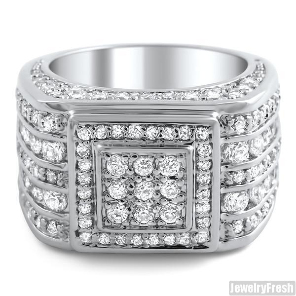 5 Carat CZ Superbowl Ring Sterling Silver
