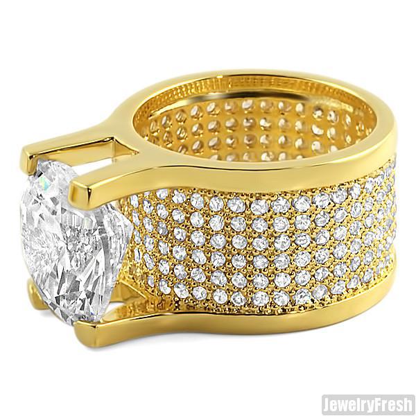 Gold Custom 360 Ring - Size 7 with 8.5 Carat Solitaire – JewelryFresh