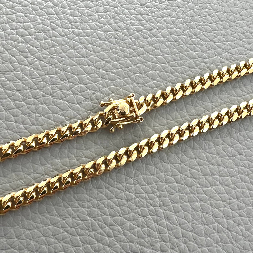5mm 14k Gold Dipped 925 Silver Miami Cuban Chain