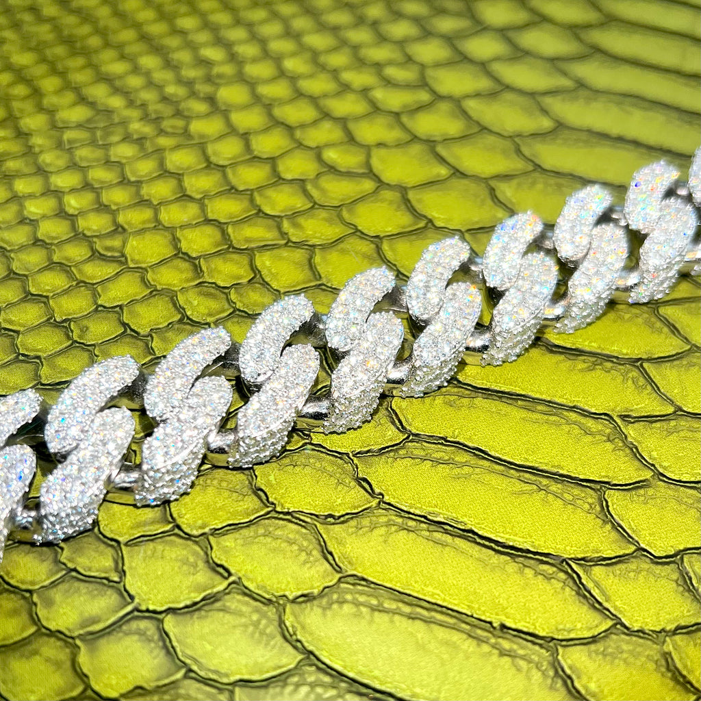 Massive 925 Silver VVS Moissanite 3D Cuban Chain