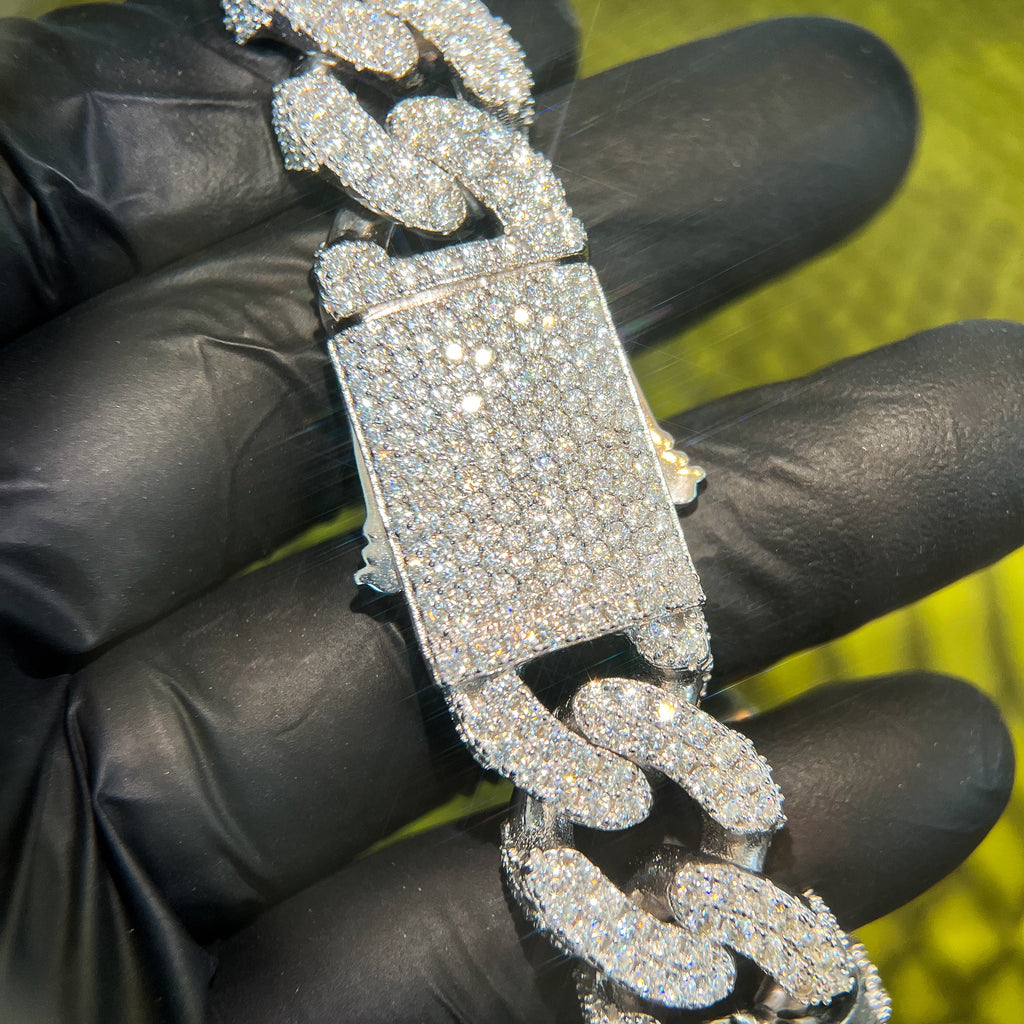 Massive 925 Silver VVS Moissanite 3D Cuban Chain