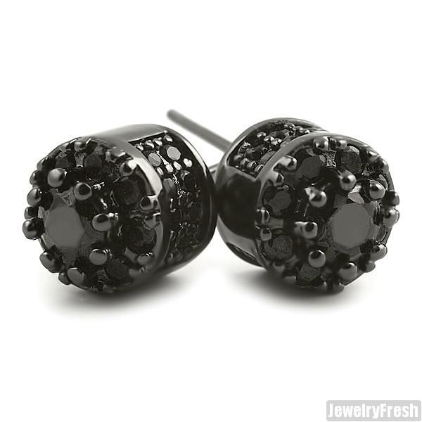 Blacked Out Fancy 3D Cluster VVS Flawless Earrings