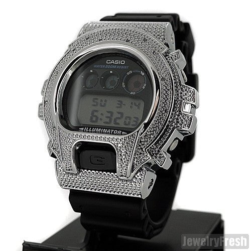 Rhodium 0.12Carat Genuine Diamond Casio G Shock - JewelryFresh