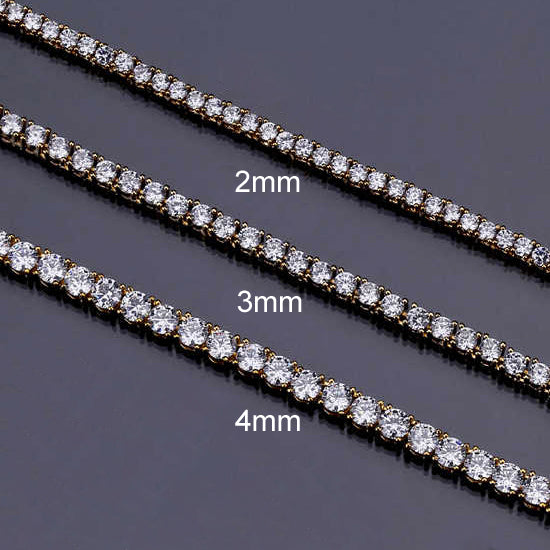3mm Moissanite Tennis Chain 14K White Gold VVS Diamonds - Ice Cartel