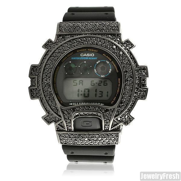 Top Quality Black Simulated Diamond G Shock Watch - JewelryFresh